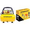 Stanley D 200 Compressore 6 Lt 1,5Hp, Pressione Max 8 Bar/116 Ps, Rumorosità 97 Db, ‎38 x 38 x 35 cm, 9 Kg & Kit 6 Pezzi Set per Aria Compressa - Kit