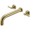 SUMERAIN Rubinetto per vasca da bagno a parete per bagno Rubinetto per vasca da bagno in oro spazzolato Set con valvola in ottone grezzo