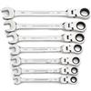GearWrench Set di chiavi combinate a cricchetto con testa flessibile, 7 pezzi, SAE - 9700