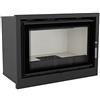 KRATKI Inserto camino a legna ventilato ARKE 80 cm 12 kW - vetro ceramico autopulente e doppia combustione, resa termica 75 percento - Ecodesign e BImSchV 2