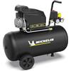 MICHELIN, Compressore d'Aria MX POP AIR 50-2 L, Serbatoio 50 Litri con Ruote, Motore da 2 hp, Pressione Massima 8 bar, Portata d'Aria 195 l/min