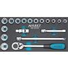 Hazet Set di chiavi a bussola HAZET 163-191/18, Set da 18 pezzi, HAZET Safety-Insert-System (SIS), Azionamento: cava quadra 12,5 mm (1/2 pollice), Uscita: profilo di trazione esagonale esterno