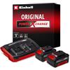 Einhell Starter Kit PXC 2x 4,0 Ah e caricabatterie doppio 3 A | 18 V | 900 W | 2 batterie+caricabatterie Twincharger da 3 A | ricarica in 75 minuti | PXC | Li-Ion | Gestione ricarica | LED