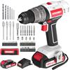 HYCHIKA BETTER TOOLS FOR BETTER LIFE HYCHIKA Avvitatore a Batteria 18V, Trapano Avvitatore Batteria da 2,0 Ah, Trapano a Percussione Max 45 Nm, 2 Velocità, Coppia 21+3, Trapano a Batteria con 53Accessori, per Riparazione e Fai da Te