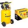 STANLEY Compressore Siltek Verticale Silenzioso 1,3HP & Kit 6 Pezzi Set per Aria Compressa Kit