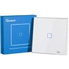 SONOFF T2EU1C-RF Pulsante 86 Tipo Pannello a parete Telecomando RF wireless 433 MHz appiccicoso, Controllo a due vie,nessun cablaggio richiesto, batteria necessaria (non inclusa), 1 gruppo