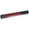 Bachmann IT PDU Alu 1HE 6X Contatto di protezione 3X C19, cavo di alimentazione con spina C20, nero