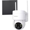 energeeks Atlas - Telecamera di sorveglianza esterna WiFi - IP66-4 MP - Rilevamento movimento/suono - Batteria ricaricabile - Pannello solare 5 W incluso - Luci LED e Sirena