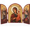 NKlaus Madre di Dio Educazione Trittico icona in legno 25x16cm cristiano 11312