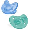 Chicco PhysioForma Ciuccio in Silicone 6 - 16 Mesi, Set di Gommotti Morbidi e Delicati, Supportano la Respirazione Fisiologica e Favoriscono il Corretto Sviluppo della Bocca, Azzurro