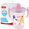 NUK Trainer Cup bicchiere antigoccia | Beccuccio morbido e a prova di perdite | 6+ mesi | Senza BPA | 230ml | pinguino rosa