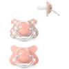 Suavinex, Confezione da 2 Ciucci per Neonati e Bambini Piccoli, Misura Speciale Mini -2/2 Mesi, Tettarella in Silicone SX Pro Simmetrica e Flessibile, Rispetta lo Sviluppo Orale, Wild&Free Rosa