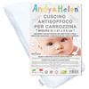 ANDY & HELEN® - Cuscino Culla/Carrozzina Antisoffoco in cotone OEKO-TEX®, misure 31x21x3 cm