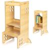LIONELO Cass Torre Montessori 3 in 1 per Bambini da 1 Anno fino a 30 kg | Aiutante da Cucina, Libreria, Scaffale e Torre di Apprendimento, Struttura Stabile e Sicura