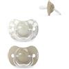 Suavinex, Wild&Free - Set di 2 ciucci per bambini, 6/18 mesi, ciuccio simmetrico SX Pro, in silicone, più piatto e flessibile, reversibile, rispettoso dello sviluppo orale, colore: beige