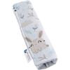 Medi Partners Copri Cintura di Sicurezza Auto Copricintura Bambini Car Cuscino 17x22cm 100% Cotone Minky Cinture Kids Copri Seggiolino Protezione (Radura con minky grigio)