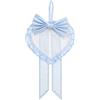 FILET - Fiocco Nascita Neonato a Forma di Cuore in Tela Aida da Ricamare, Realizzato in Cotone Stampato, Ideale da Appendere per Annunciare la Nascita di un Bambino, Made in Italy, Colore Azzurro