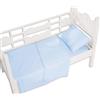 Andy & Helen 3/110 Sopra Lenzuolo Letto, Celeste. Per lettino con sbarre 100% cotone
