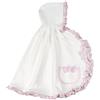 FILET - Mantellina con Cappuccio per Neonati con Tasca in Tela Aida da Ricamare, Realizzata in Morbida Spugna di Cotone, Perfetta per il Bagnetto, 100% Made in Italy, Colore Bianco e Rosa