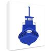 Feel Good Art tela su quadro con Front solido in stile di illustrazione moderna barca rimorchiare Blu/Bianco 10,5 x 14,8 x 2 cm piccolo