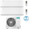 Hisense Climatizzatore Condizionatore Hisense Energy Pro X con Wifi R32 Dual Split Inverter 9000 + 12000 BTU con U.E. 3AMW72U4RJC Classe A++/A+