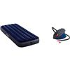 Intex Letto Gonfiabile, 64756, Blu‎, 191 X 76 X 25 Cm & 69611 - Pompa a Piede, Blu/Nero/Rosso