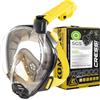 CRESSI dal 1946-Komodo Full Face Maschera Integrale Dry da Snorkeling Visione a 180°-CO2 Sicuro-Silicone 100% Anti Appannamento-Snorkel Laterale-Cinghie Elastiche Regolabili