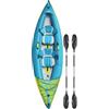 Nilox Kayak Gonfiabile 2 Posti in PVC, Con 2 Pagaie in Alluminio, 2 Sedili, Pompa Manuale e Borsa Trasporto, Compatibile con Waterscooter, Resistente 800D, Peso 14 kg, Dimensioni 340×102 cm