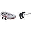 Intex 68376, Canotto Unisex - Adulto, Blu/Grigio/Nero, 4 persone & 68624, Kit Montaggio Motore Canotto, Grigio/Argento 68624
