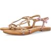 GIOSEPPO Silver Sandals with Straps And Beads for Woman ARAXA