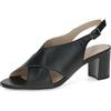 CAPRICE Donna sandalo con tacco in pelle, Nero (BLACK NAPPA), 40 EU