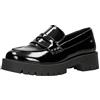 WOJAS - Mocassini da Donna in Pelle Laccata, con Suola Spessa, Eleganti Slipper, Cuciture Decorative, 46124-31 - Nero