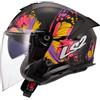 LS2, Casco Moto Jet VERSO II WINGZ Black Yellow, XL