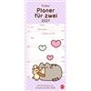 Heye Pusheen Planer für zwei 2027: Wandplaner für 2. Partnerkalender mit 2 Spalten. Terminkalender mit der niedlichen Cartoon-Katze. Wandkalender für 2 Personen.