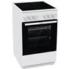 Gorenje GEC5A 21 WG - Fornello elettrico con piano cottura in vetroceramica, 50 cm, 74 litri, PerfectGrill/modalità pizza 300°C/AquaClean/bianco