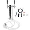 ZJchao Torre Kegerator per Birra a Doppio Rubinetto, Dispenser per Birra Alla Spina in Acciaio Inossidabile con 2 Rubinetti di Controllo Simultaneo per Party Bar Pub Ristorante Uso (SILVER)