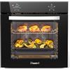 Disaenvir Forno da 65 l con spina, forno da incasso, 4 funzioni, nero | Timer, cottura ad aria calda 3D, controllo a manopola, autoportante, griglia e teglia smaltata, bianco, 2200 W