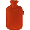Fashy 6530 - Borsa dell'acqua calda con fodera in velluto, 2 L, colore: Rosso ciliegia