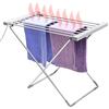 BAKAJI Stendibiancheria Elettrico Potenza 120W Stendino Asciugabiancheria Riscaldante Pieghevole con 8 Barre Stendi Biancheria Panni in Alluminio Dimensione 94 x 74 x 50 cm