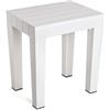 TATAY Sgabello Doccia Lombok Finitura Effetto Legno Forma Rettangolare | Sgabello Doccia Bagno | Misure 38x29x41 cm | Materiale Senza BPA | Polipropilene Resistente | Finitura Effetto Legno, Bianco