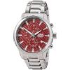Lorus Orologio analogico al quarzo da uomo con cinturino in metallo RM331HX9, Colore: rosso, acciaio