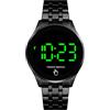 Gosasa Orologio da polso digitale con touchscreen, LED, impermeabile, per uomo e donna, Nero Acciaio Nero