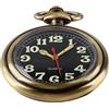 Tiong Brillant Chiffres Arabes Montre de Poche Quartz Homme Cadeau Montre de Poche Mouvement Quartz Homme avec chaîne, Arabe
