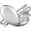 Realpoo Orologio da tasca al quarzo, da uomo, argento, numeri arabi, quadrante bianco, acciaio inossidabile, PK120115-argento, Argento, Standard Size, classico