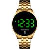 Gosasa Orologio da polso digitale con schermo touch LED impermeabile per uomo e donna in acciaio inossidabile (dorato)
