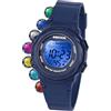 SOCICO Orologio digitale per bambini per ragazze e ragazzi, impermeabile 5 ATM, 7 luci di colore, orologi impermeabili per bambini con sveglia, cronometro, cinturino morbido orologio da polso per