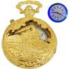 Tiong Orologio da tasca al quarzo con luci a LED, quadrante creativo al quarzo con numeri arabi per orologio da tasca da uomo