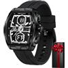 MEGALITH Orologio Uomo Militare Digitale: LED Calendario Cronometro Grande - Sportivo Nero Analogico Orologio Regali