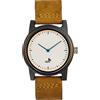 Opis Technology UR-U2 Orologio da Polso Unisex in Legno, Sandalo Nero | Design minimalista, cassa leggera al quarzo. Da donna e da uomo, idea regalo, cinturino regolabile.