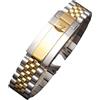 ROUREOX Bracciale Orologio Acciaio Inox Massiccio Cinturino Metallo Estremità Curva Braccialetto Ricambio 20mm Fibbia Solida per Rolex GMT-Master
